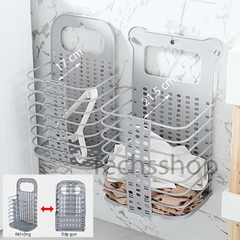 Rổ Đựng Quần Áo Xếp Gọn - Giỏ Để Đồ Đa Năng Có Thể Gấp Gọn - Kèm 2 Móc Dán Treo