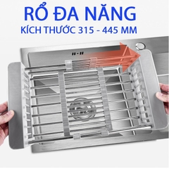 Kệ Gác Bồn Rửa Chén Inox, Để Rau Củ, Hoa Quả, Chén Say Khi Rửa Tiện Lợi