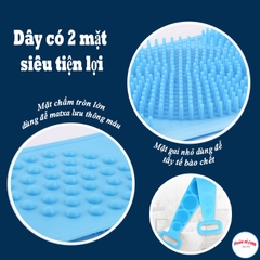 Dây Đai Chà Lưng 2 Mặt Đa Năng Bằng Silicon Kỳ Cọ Massage Tẩy Da Chết Khi Tắm