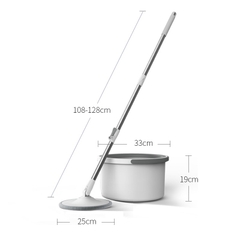 Chổi Lau Nhà Tách Nước Bẩn Thông Minh 360 Độ 2 Bông Lau, Bộ Cây Lau Nhà Tách Nước Bẩn Nước Thải
