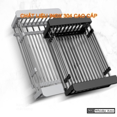 Kệ Gác Bồn Rửa Chén Inox, Để Rau Củ, Hoa Quả, Chén Say Khi Rửa Tiện Lợi