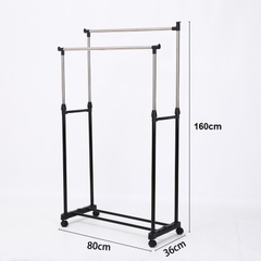 GiàN Phơi QuầN ÁO Inox 2 TầNg, Khung Phơi Quần Áo Inox, Giá Phơi Đồ Gia Đình, Cây Phơi Đồ 2 Tầng Chắc Chắn