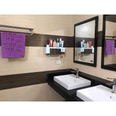 Bộ Nhả Kem Đánh Răng Lúa Mạch 2 Cốc Kèm Kệ Để Đồ Nhà Tắm (Ảnh Thật Ở Cuối)