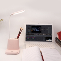 [Free Ship] Đèn Học Tích Điện Có Cổng Usb, Có Ống Cắm Bút Và Giá Đỡ Điện Thoại, ĐèN Học Led Chống Cận Đa Năng 5 In 1