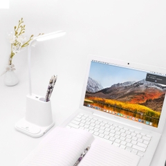 [Free Ship] Đèn Học Tích Điện Có Cổng Usb, Có Ống Cắm Bút Và Giá Đỡ Điện Thoại, ĐèN Học Led Chống Cận Đa Năng 5 In 1