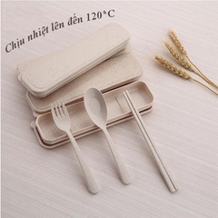 Bộ Thìa, Dĩa, Đũa 3 Chi Tiết Lúa Mạch ( Ảnh Thật Ở Cuối )