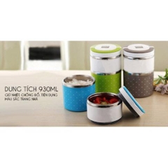 Hộp Cơm [Free Ship] Hộp Cơm Giữ Nhiệt 2 Tầng Lunch Box 930Ml (Nhiều Màu)