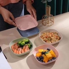 Đĩa Làm Từ Lúa Mạch 1 Bộ Bao Gồm 8 Đĩa