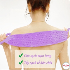 Dây Đai Chà Lưng 2 Mặt Đa Năng Bằng Silicon Kỳ Cọ Massage Tẩy Da Chết Khi Tắm