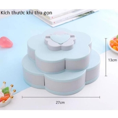 Khay Đựng Mứt Kẹo 10 Cánh Tự Xoay 2 Tầng Kèm Giá Đỡ Điện Thoại