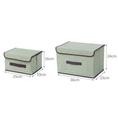 Combo 2 Hộp Vải Đựng Đồ Thùng Đựng Quần Áo Đồ Chơi Đa Năng Bằng Vải Cứng Cắp Có Nắp Đậy Tiện Dụng