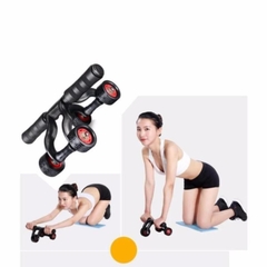 Con Lăn Tập Bụng 4 Bánh Cao Cấp (Tặng Thảm Lót Gối), Con Lăng Tập Gập Cơ Bụng