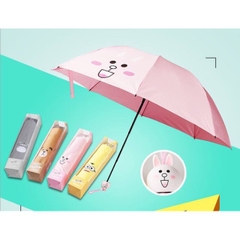 Ô Dù Line Cute, Ô Dù Gấp Gọn Hoạt Hình Cute Tán Rộng 98Cm, Dù Đi Mưa, Dù Totoro, Dù Minion, Dù Thỏ Hồng, Dù Gấu Brown