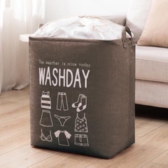 Sọt Vải Đựng Đồ Có Quai Xách Mẫu Mới Có Thể Dùng Đựng Chăn Màn Washday Size Vừa (45Cm X 30Cm X 50Cm)