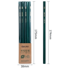 Bút Chì [Free Ship] Bút Chì Lục Giác Deli - Loại 2B/Hb - 10 Chiếc/Hộp - 33311 / 33312