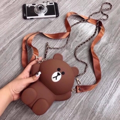 [Free Ship] Túi Gấu Brown Đeo Chéo Silicon Siêu Hót ( 2 Dây)