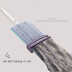 Cây Lau Nhà Tự Vắt Phẳng Thông Minh Spin Mop Xoay 360 Độ - Tặng Thêm 1 Bông Lau