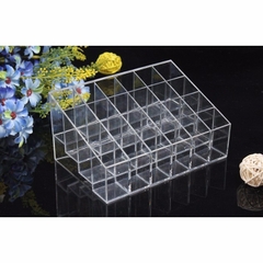 Khay Kệ Kiểu Hộp Đựng Son 24 Ô Chứa Được Mỹ Phẩm Nhỏ Cùng Cọ Trang Điểm Chất Liệu Mika Trong Suốt