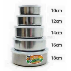 Bát Inox, Bộ 5 Bát Inox Cao Cấp Có Nắp Đậy Tiện Lợi