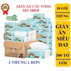 30 Gói Giấy Ăn Gấu Trúc/ Giấy Ăn Cầu Vồng Xin Mier Siêu Dai