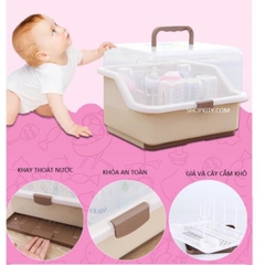 [Free Ship] Khay Úp Bình Sữa Có Nắp Đậy Cho Bé