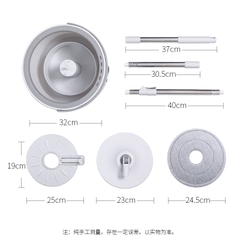 Chổi Lau Nhà Tách Nước Bẩn Thông Minh 360 Độ 2 Bông Lau, Bộ Cây Lau Nhà Tách Nước Bẩn Nước Thải