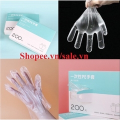 Hộp 200 Găng Tay Nilong Dùng 1 Lần Mỏng Dai Chế Biến Thực Phẩm, Vệ Sinh, Làm Bếp, Lau Dọn
