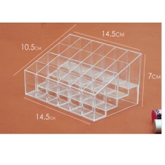 Khay Kệ Kiểu Hộp Đựng Son 24 Ô Chứa Được Mỹ Phẩm Nhỏ Cùng Cọ Trang Điểm Chất Liệu Mika Trong Suốt