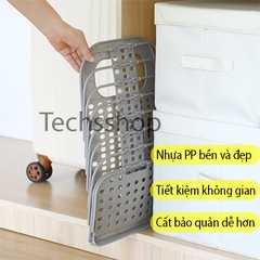 Rổ Đựng Quần Áo Xếp Gọn - Giỏ Để Đồ Đa Năng Có Thể Gấp Gọn - Kèm 2 Móc Dán Treo