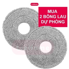 Chổi Lau Nhà Tách Nước Bẩn Thông Minh 360 Độ 2 Bông Lau, Bộ Cây Lau Nhà Tách Nước Bẩn Nước Thải
