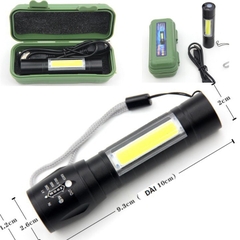 Đèn Pin Led Cob T6 Usb Nhỏ Gọn Có Thể Phóng To/Sạc Lạ