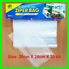 Túi Nhựa Có Khóa Zipper L 20Cm X 25Cm X 20 Túi
