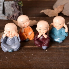 [Free Ship] Bộ 4 Tượng Tiểu Tu Sĩ Tứ Không Trang Trí Xe Hơi