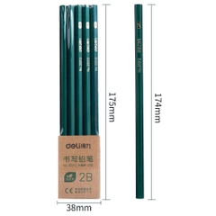 Bút Chì [Free Ship] Bút Chì Lục Giác Deli - Loại 2B/Hb - 10 Chiếc/Hộp - 33311 / 33312