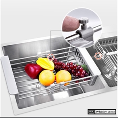 Kệ Gác Bồn Rửa Chén Inox, Để Rau Củ, Hoa Quả, Chén Say Khi Rửa Tiện Lợi