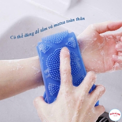 Dây Đai Chà Lưng 2 Mặt Đa Năng Bằng Silicon Kỳ Cọ Massage Tẩy Da Chết Khi Tắm