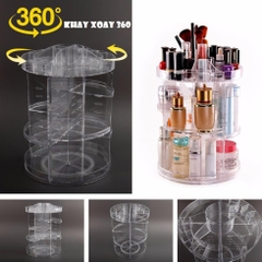 [Free Ship] Kệ Mỹ Phẩm, Kệ Trang Điểm Xoay 360 Độ Nhựa Mica Cao Cấp