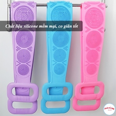 Dây Đai Chà Lưng 2 Mặt Đa Năng Bằng Silicon Kỳ Cọ Massage Tẩy Da Chết Khi Tắm