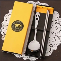 Dụng Cụ Ăn Uống 2 Món (Thìa + Đũa ) Cao Cấp Bằng Thép Không Gỉ