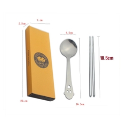 Dụng Cụ Ăn Uống 2 Món (Thìa + Đũa ) Cao Cấp Bằng Thép Không Gỉ