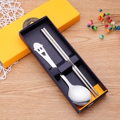 Dụng Cụ Ăn Uống 2 Món (Thìa + Đũa ) Cao Cấp Bằng Thép Không Gỉ