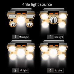 Đèn Pin Đội Đầu 5 Bóng Led Siêu Sáng Thế hệ mới siêu nhẹ siêu sáng, 2023