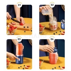 Máy Xay Sinh Tố Hoa Quả Cầm Tay JUICING CUP 6 lưỡi xoay (300ml)Pin Sạc USB Siêu Tiện Lợi Tặng Kèm cốc