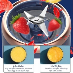 Máy Xay Sinh Tố Hoa Quả Cầm Tay JUICING CUP 6 lưỡi xoay (300ml)Pin Sạc USB Siêu Tiện Lợi Tặng Kèm cốc