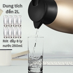 Bình giữ nhiệt [EUROPEAN], bình ủ, phích giữ nhiệt inox 304, bình giữ nhiệt cỡ lớn 2000ml, ấm pha trà,  cỡ lớn