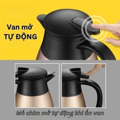 Bình giữ nhiệt [EUROPEAN], bình ủ, phích giữ nhiệt inox 304, bình giữ nhiệt cỡ lớn 2000ml, ấm pha trà,  cỡ lớn