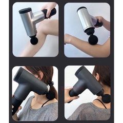 Máy Massage Cầm Tay Có 4 Đầu Massage và 6 chế độ Massage Lưng, Cổ, Vai, Gáy