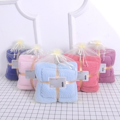 Set 2 Khăn Tắm Lông Cừu Xuất Hàn Cỡ Lớn Siêu Mềm Mịn Thấm Hút Nước Mới