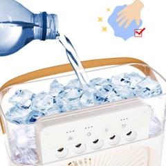 Quạt Điều Hòa Hơi Nước Mini, Máy Lạnh Mini 3 Chế Độ Tích Hợp Led, Sạc Usb Để Bàn Tiện Dụng