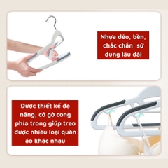 Combo 10 Cái Móc Treo Quần Áo Chống Trượt Xoay 360 Đa Năng Chất Nhựa Cao Cấp Bền Bỉ Chịu Được Vật Nặng